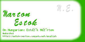 marton estok business card
